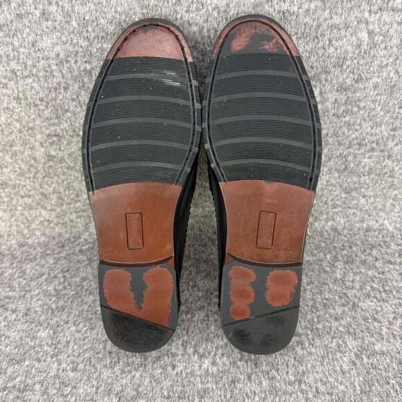 ✅Earth Shoe Mens 13 Alan II Black Leather Tassel Kilti Slip-On Moc Toe Loafers - Picture 2 of 12